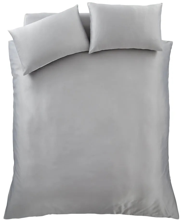 Сиво спално бельо за двойно легло 200x200 cm Silky Soft - Catherine Lansfield