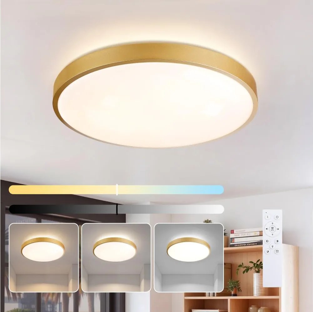 Brilagi - LED димируемо осветително тяло GLASS POOL DOUBLE LED/60W/230V 50 cm златно + дистанционно управление