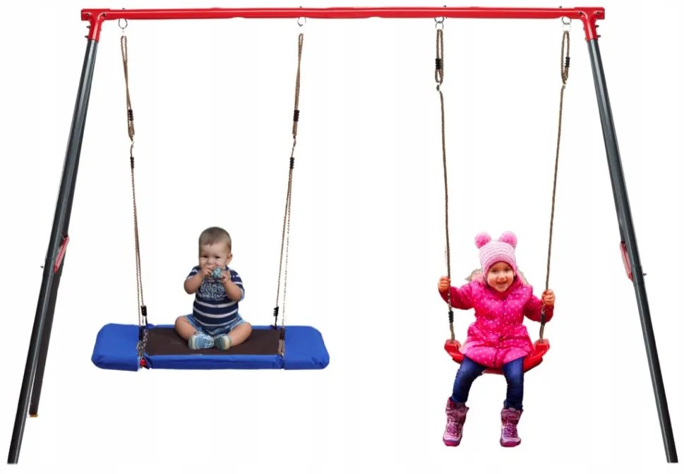 Двойна градинска люлка с гнездо 290 x 180 x 200 cm