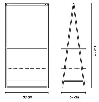 Многофункционална закачалка за дрехи Brabantia Linn 1008930, Стомана, Бял
