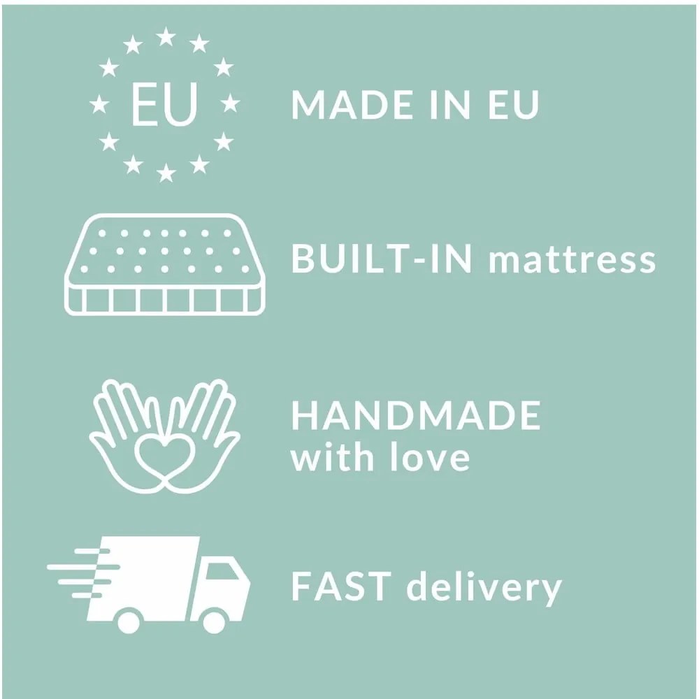 Бежово боксспринг легло с място за съхранение 180x200 cm Blend – Maison de Rêve