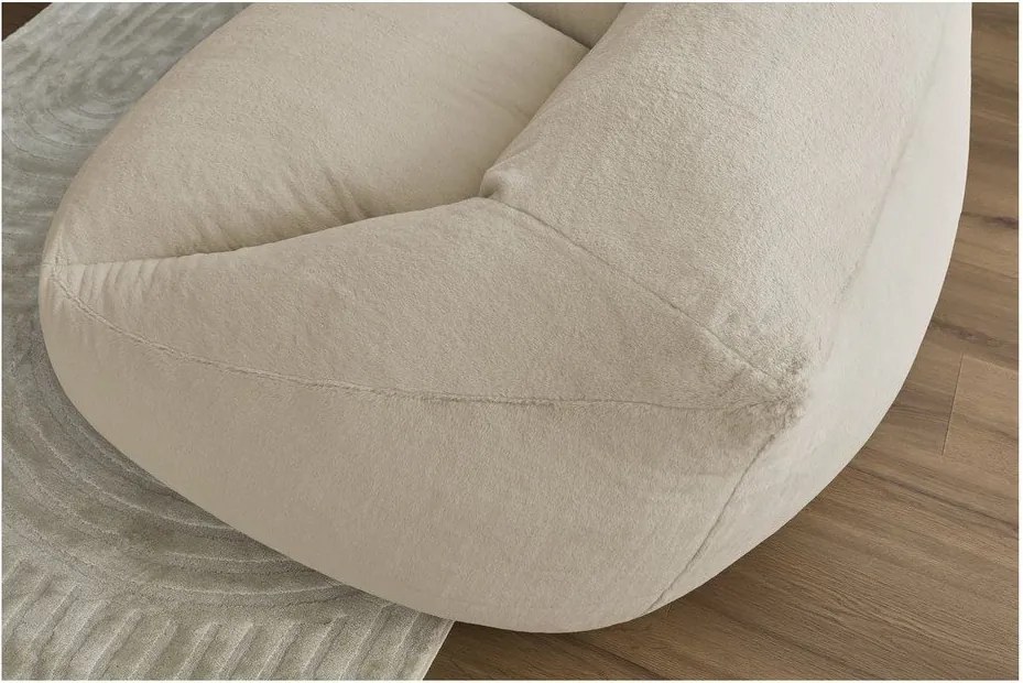 Бежов пуф от изкуствен косъм Lilibet – Bobochic Paris