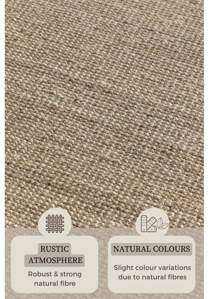 Бежов килим от юта 160x230 cm Bouclé - Hanse Home