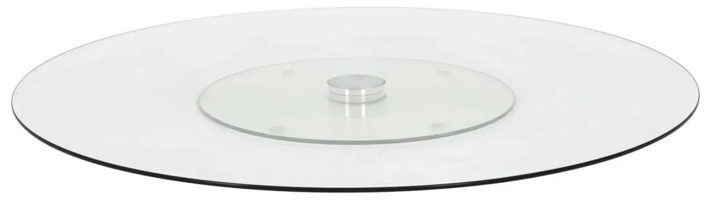 249498 vidaXL Въртящо се плато за сервиране прозрачно 60 см закалено стъкло
