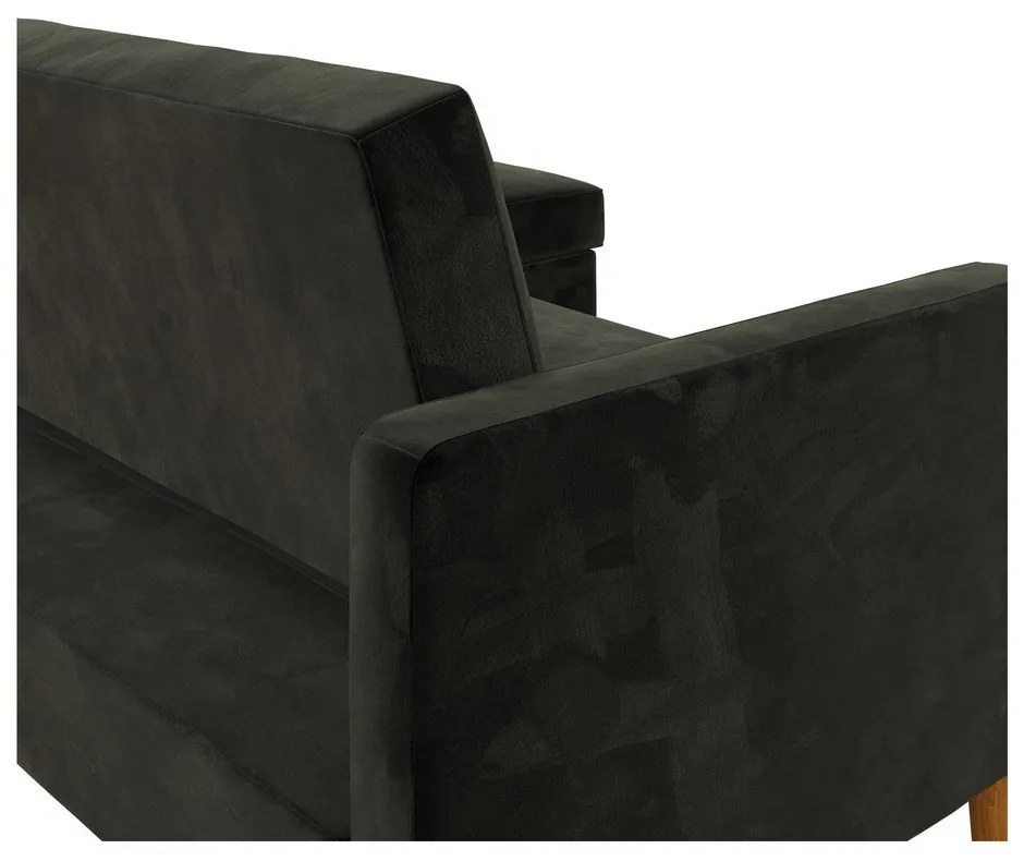 Черен разтегателен диван с кадифена повърхност и място за съхранение Celine - Støraa