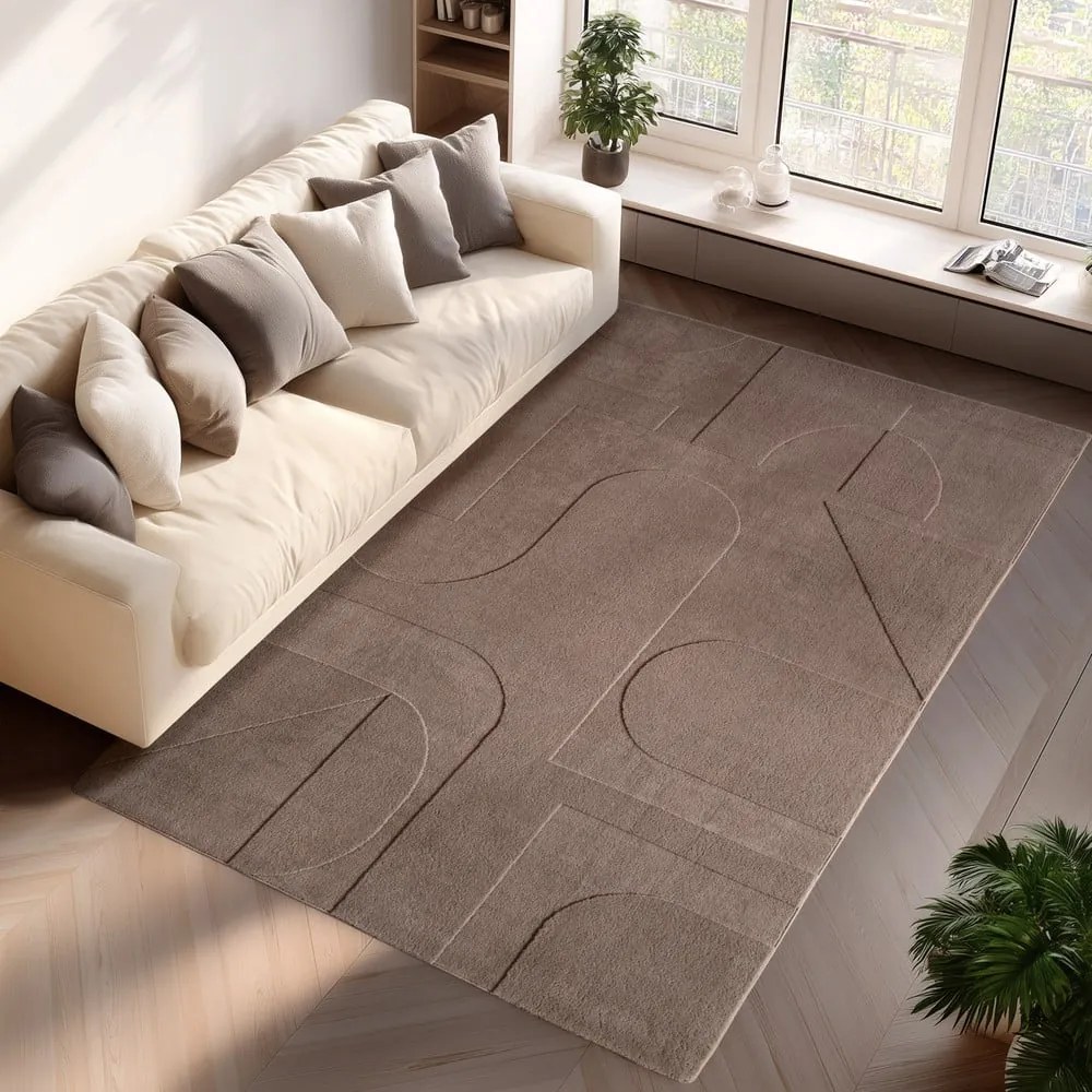 Светлокафяв килим подходящ за пране 200x290 cm Pompei 1614 – Ayyildiz Carpets