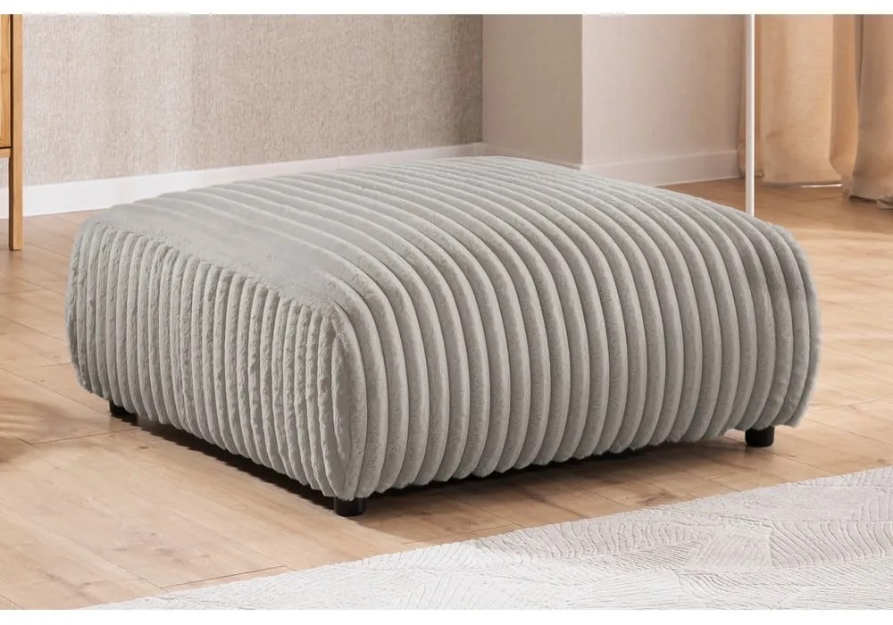 Светлосива табуретка от рипсено кадифе Justin – Ropez