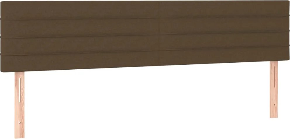 346161 vidaXL Горни табли за легло, 2 бр, тъмнокафяви, 80x5x78/88 см, плат