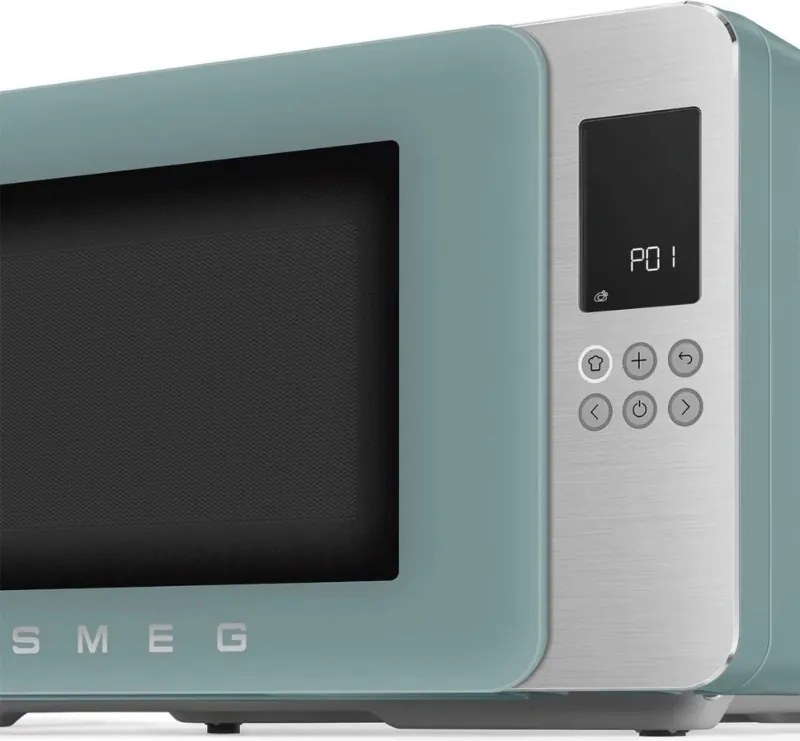 Микровълнова фурна с грил 4в1 SMEG Collezione MOC01EGMEU, 1900W, 29 л, 18 програми, Плавно затваряне, Звуков сигнал, LCD, Зелен