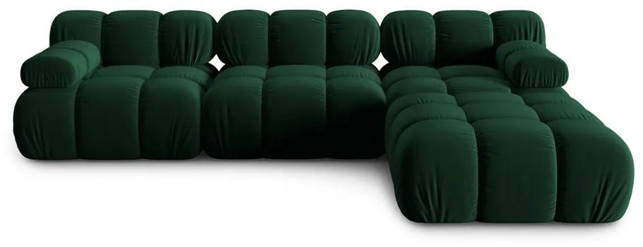 Зелен ъглов диван от кадифе Bellis - Micadoni Home