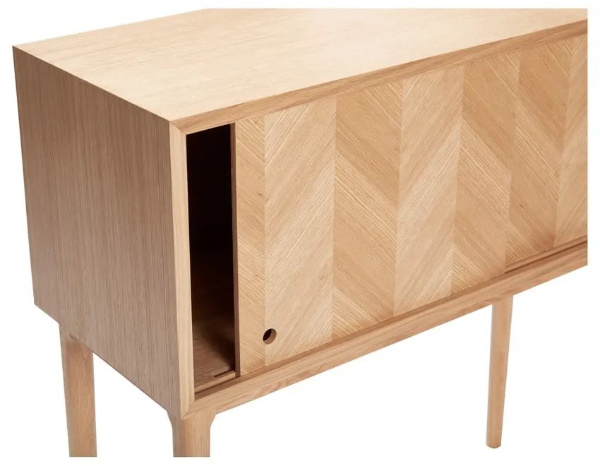 Дъбов скрин в рибена кост, височина 90 cm - Hübsch