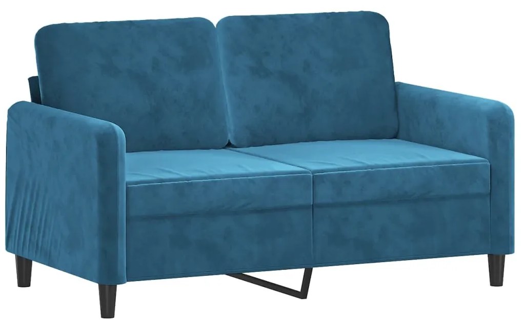 359441 vidaXL 2-местен диван, син, 120 см, кадифе