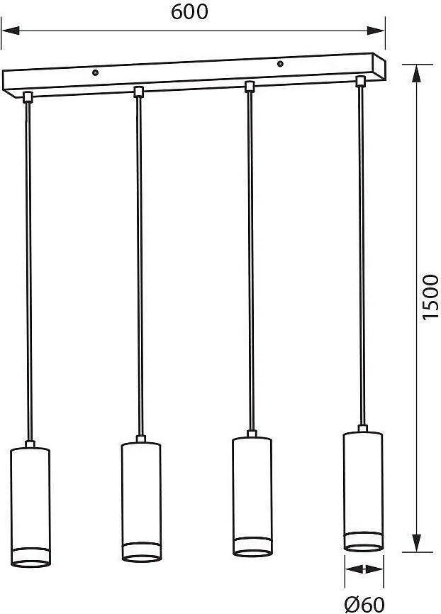 Пендел BENITO, черен, 4хGU10