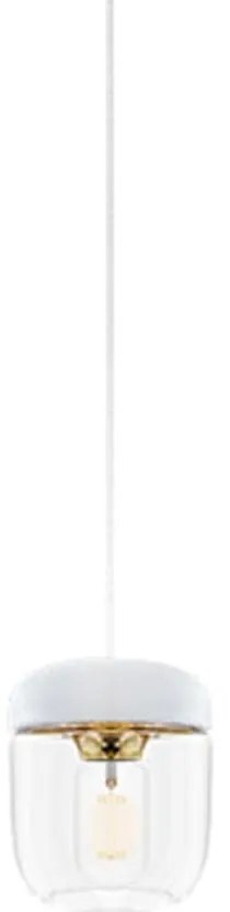 Бял абажур с цокъл Acorn в златист цвят, ⌀ 14 cm - UMAGE