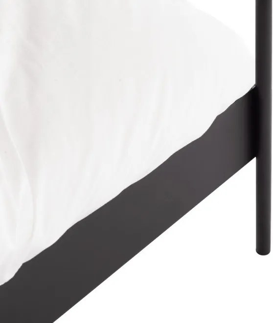 Черно/бежово стоманено двойно легло 180x200 cm тапицирано с балдахин с включена подматрачна рамка Eton – noo.ma