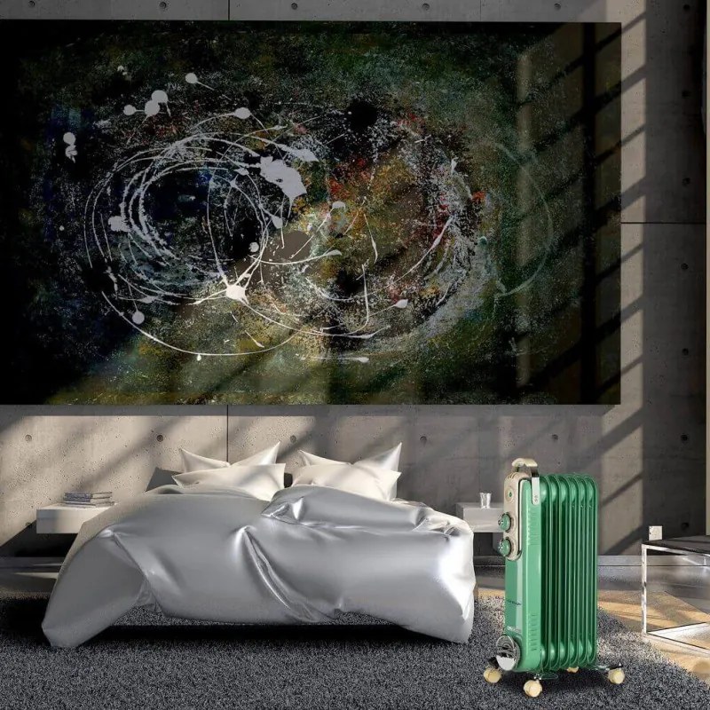 Разопакован: Маслен радиатор Ariete VINTAGE 0837/14, 1500W, 7 ребра, 15 м2, 3 степени, Въртящи се на 360 колелца, Дръжка, Зелен