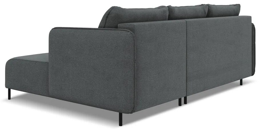 Тъмносив разтегателен ъглов диван с място за съхранение (десен ъгъл) Luana – Makamii
