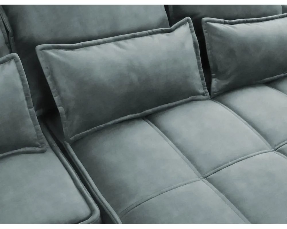 Зелен кадифен сгъваем/с място за съхранение ъглов диван (десен ъгъл) Campo – ELTAP