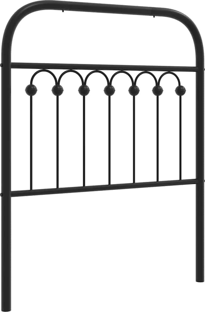 376626 vidaXL Метална резервна табла за легло, черна, 75 см