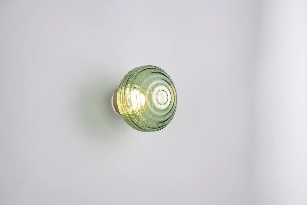 Зелена стъклена LED стенна лампа с USB ø 15,5 cm Earl – Reality