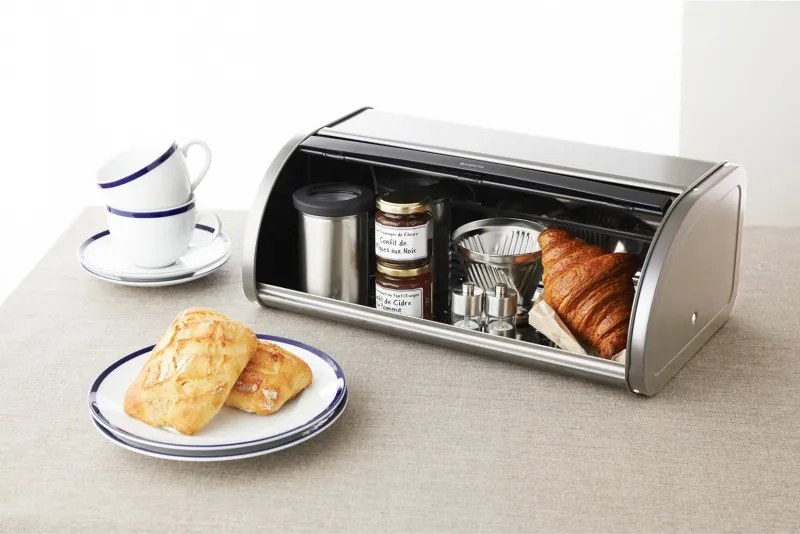 Кутия за хляб Brabantia Roll Top 646881, 16 л, 44.5х26 см, Лека и здрава конструкция, Инокс