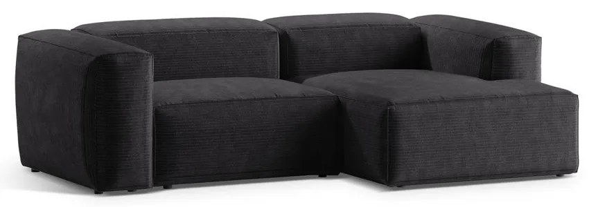 Тъмносив ъглов диван от рипсено кадифе (десен ъгъл) Bergano – Cosmopolitan Design
