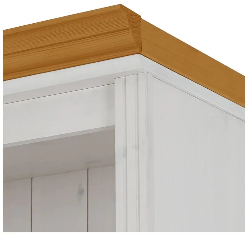 Бяла библиотека от масивен бор 74x223x37 cm Anita – Støraa