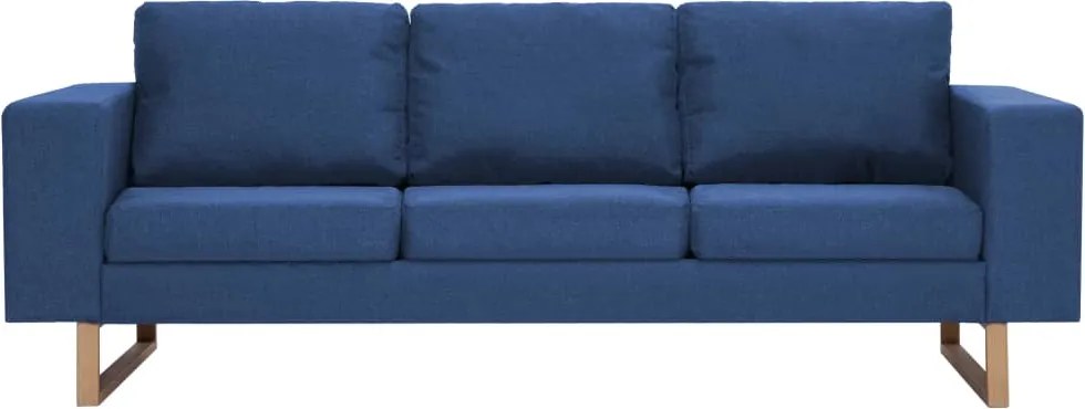 281386 vidaXL 3-местен диван, текстил, син