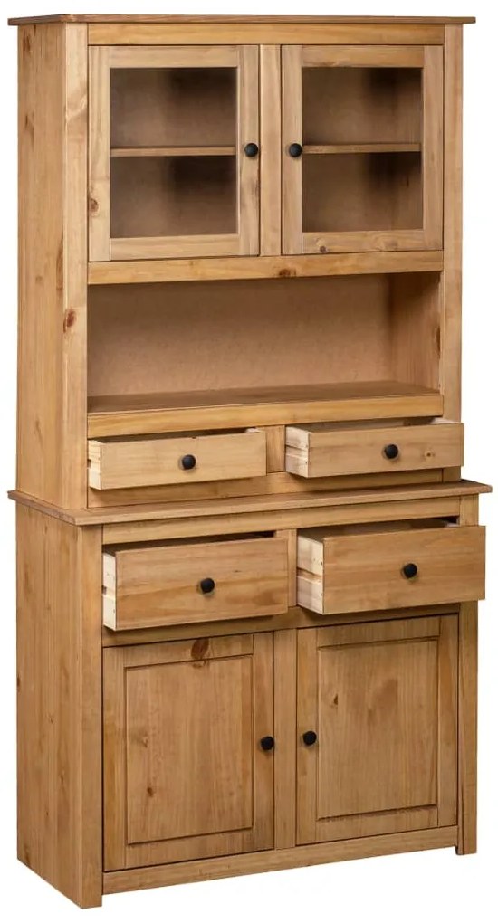 282700 vidaXL Бюфет, 93x40,5x180 см, бор масив, стил Панама