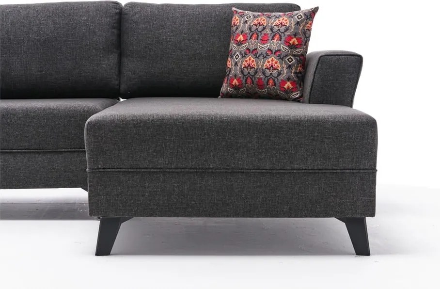 Антрацитен ъглов разтегателен диван (U-образен) Eris - Balcab Home