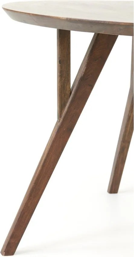 Кафява кръгла трапезна маса с акациев плот ø 120 cm Quenza – Light &amp; Living