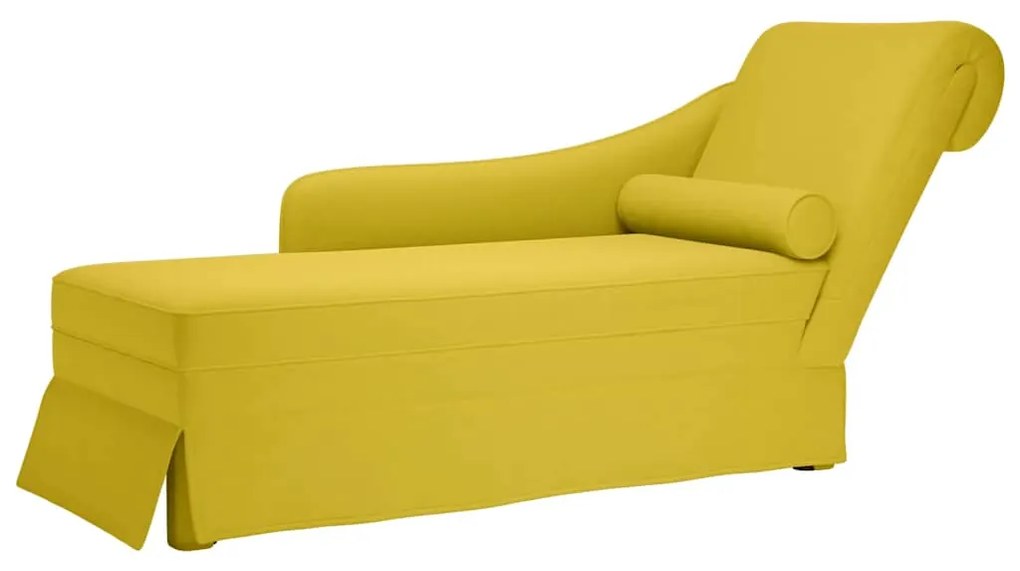 4009788 vidaXL Кушетка с болстер и десен подлакътник, жълт, кадифе