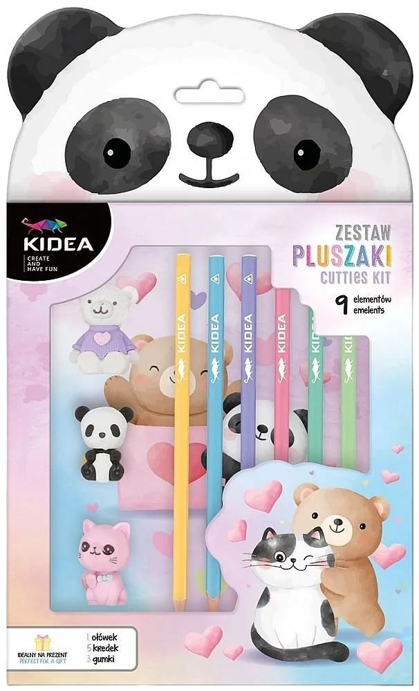 Kidea - Animals комплект молив, цв.моливи и гуми 98583