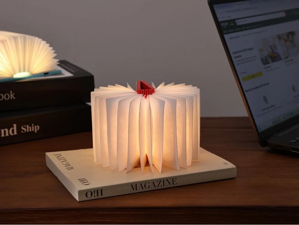 Черна преносима светлинна декорация с USB BookLight – Gingko