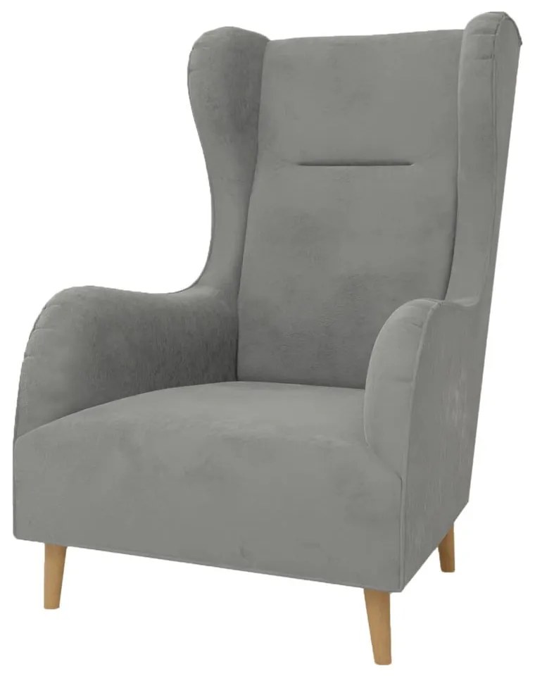 Светлосиво кадифено кресло Carole - Ropez