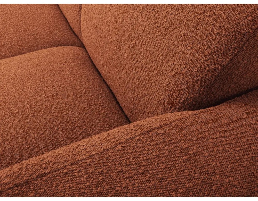 Кафяв ъглов диван от плат букле (десен ъгъл) Molino - Micadoni Home
