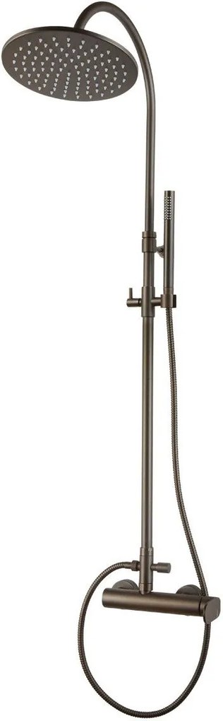 Душ батерия с глава и колона Slim Vicario I-Черен