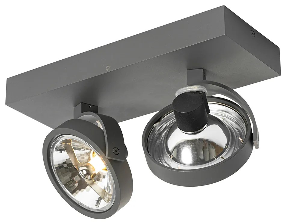 Дизайнерски прожектор сив регулируем 2-светлина - Go