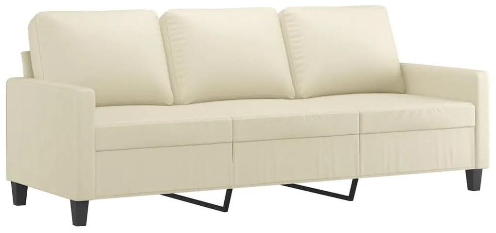 359143 vidaXL 3-местен диван, кремав, 180 см, изкуствена кожа