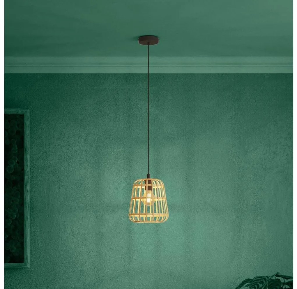 Eglo 390152 - Пендел MONTEZUELO 1xE27/40W/230V Ø 24 см бамбук
