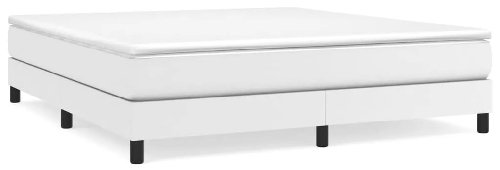 3120713 vidaXL Рамка за легло с пружини бяла 180x200 см изкуствена кожа
