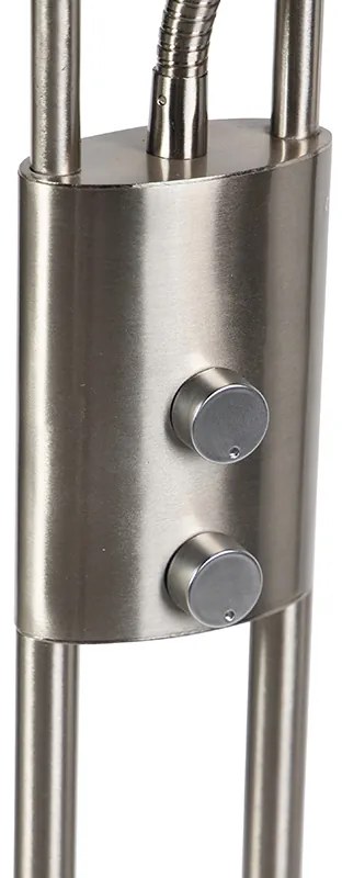 Модерна подова лампа стомана с LED и димер - Lexus