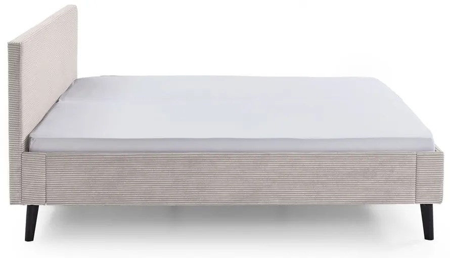 Бежово двойно легло 180x200 cm тапицирано без ламелно дъно Avola – Meise Möbel