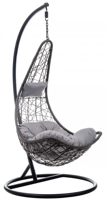 Черен висящ стол формата на сълза Madera