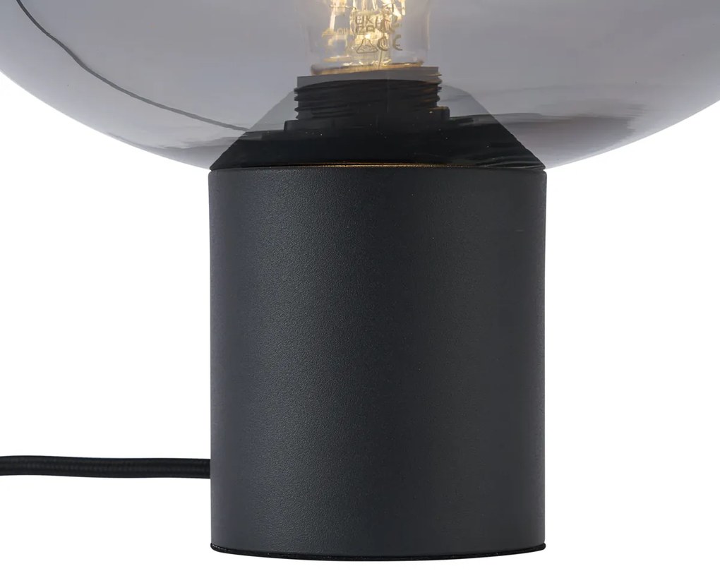 Дизайнерска настолна лампа черна с димно стъкло - Umbrella