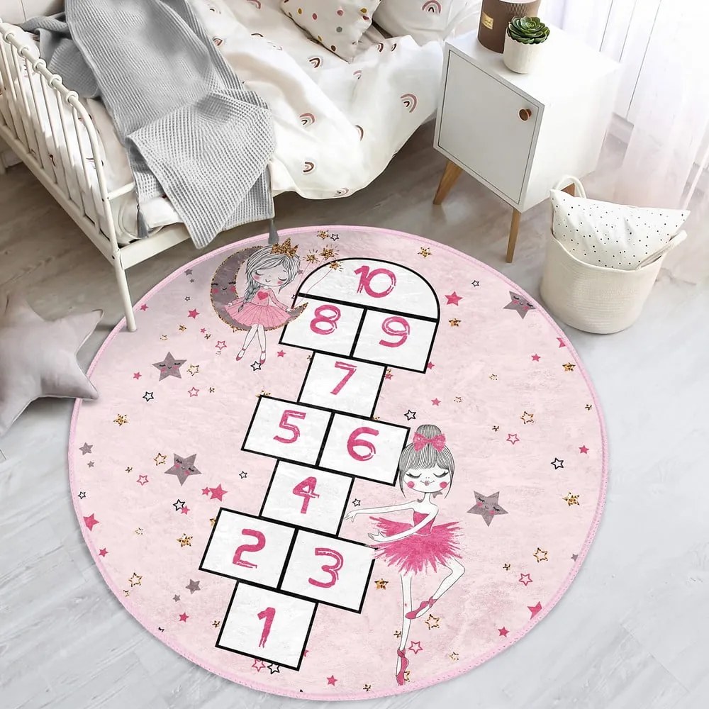 Розов детски килим ø 80 cm Comfort - Mila Home