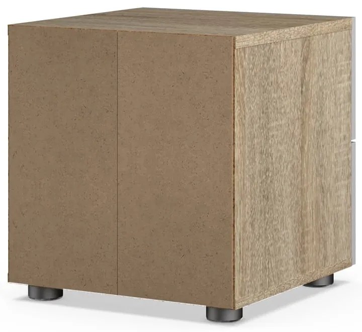 Бяло нощно шкафче в дъбов декор Pepe - Tvilum