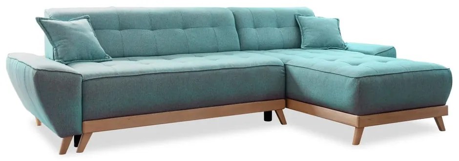 Тюркоаз разтегателен ъглов диван (променлив) Dazzling Daisy – Miuform