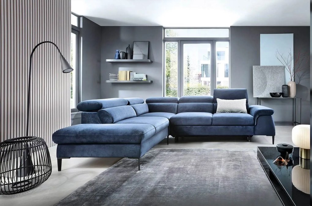 Ъглов диван Seattle-Blue Dark-Left