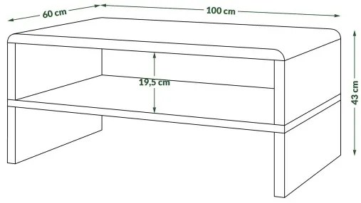 РОК Бежов гланц / Дъб Артисан - МОДЕРНА ХОЛНА МАСА С РАФТ